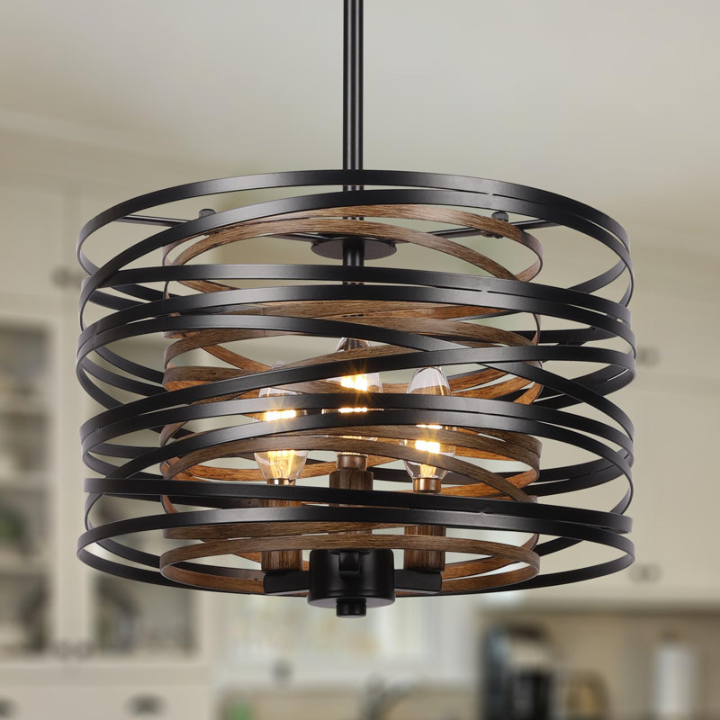 Lustre de salle à manger 3 lumières, Trois lumières, H 15,9 po x l 12,6 po x P 12,6 po