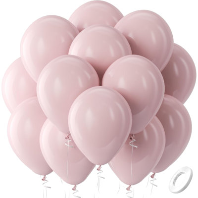 Ballons de fête en latex mauve poussiéreux - Paquet de 100 ballons ronds en hélium, lilas, bohème, neutre, bohème, anniversaire, mariage, fiançailles, chat, tornade, thème, fête d'anniversaire, décorations