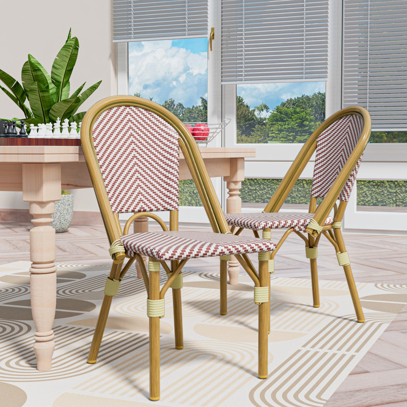 Chaise d'appoint Kasie, Rouge / Brun