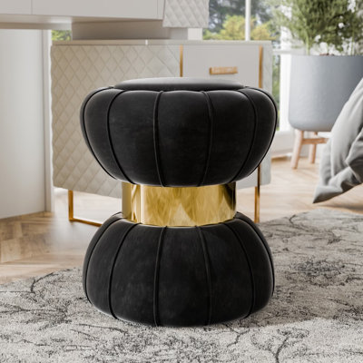 Tabouret l 15,4 po contemporain, noir