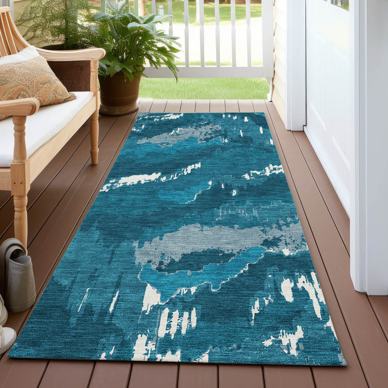 Lamanna Washable Abstract Indoor / Outdoor Rug, Runner 2'3" x 7'6"