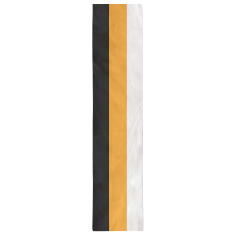 Miami Basketball Table Runner, 90" L x 16" W, Black/Yellow/White, Poly Twill