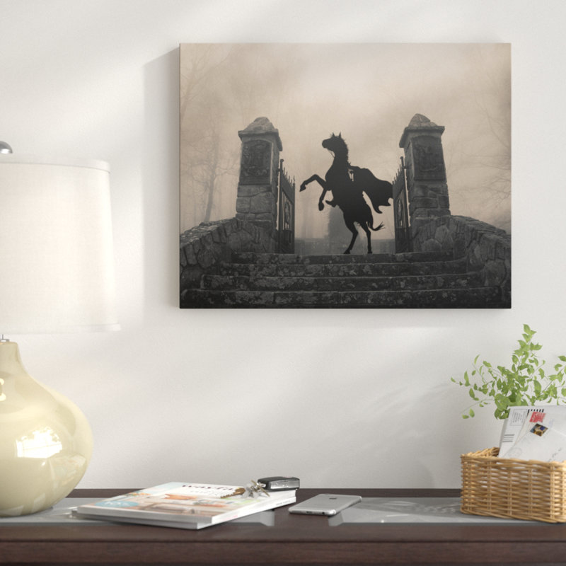 Citation Haunted - reproduction de photo sur toile, H 17,75 po x l 21,75 po, Cadre noir