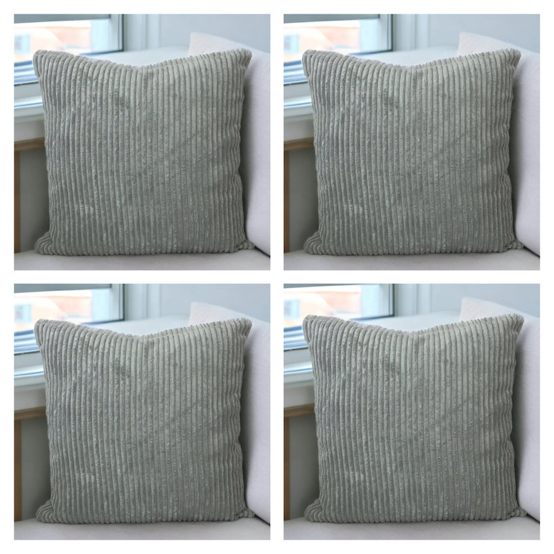 Nayely Square Throw Pillow Cover, Grey