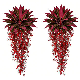 2pcs Hanging Money Plants Fake Outdoor Hanging Artificial Flower for Outdoors Hanging Basket