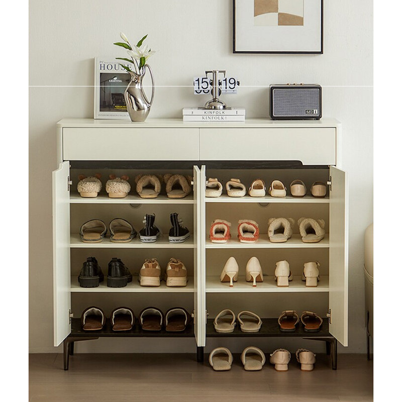 Rangement à chaussures blanc, 41,97 po H x 55,39 po L x 14,17 po P