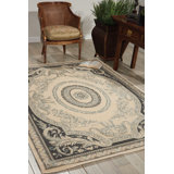 Ofelya Oriental Beige/Black Area Rug