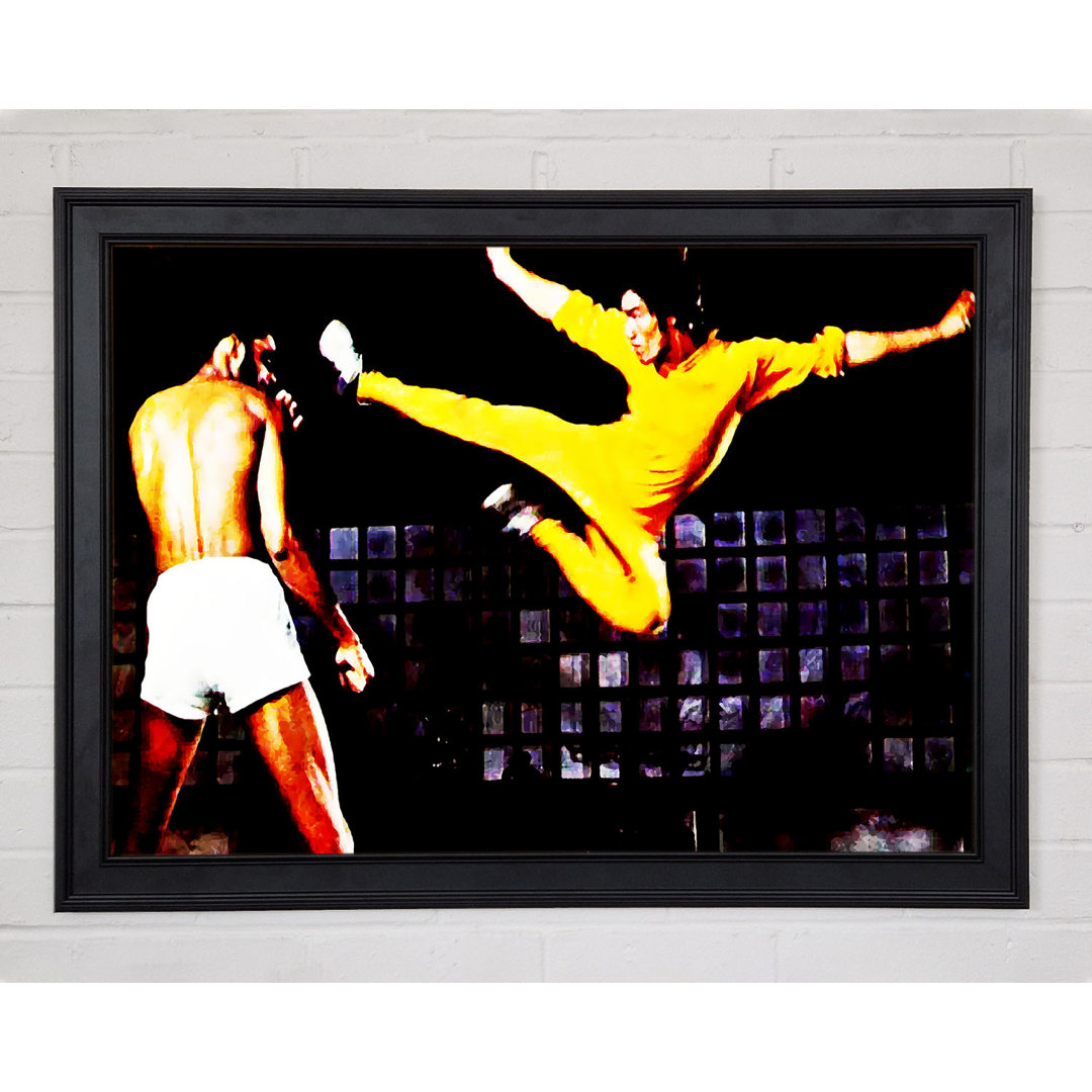 Bruce Lee Flying Kick - Einzelner Bilderrahmen Kunstdrucke