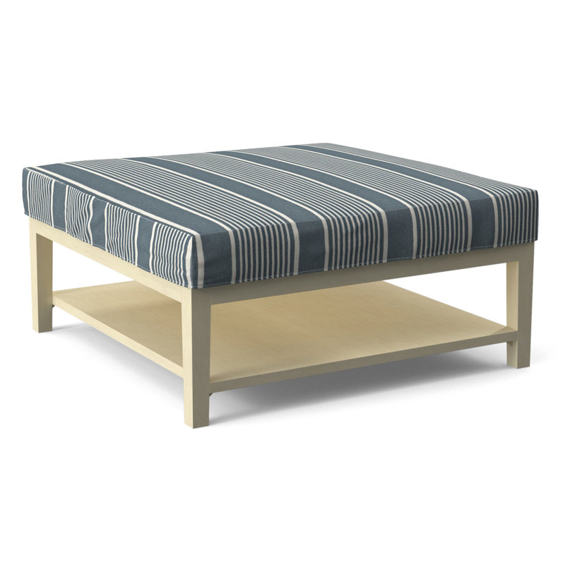 Hammond Square Ottoman, Beige Performance Fabric; 0851-73, Bisque Finish