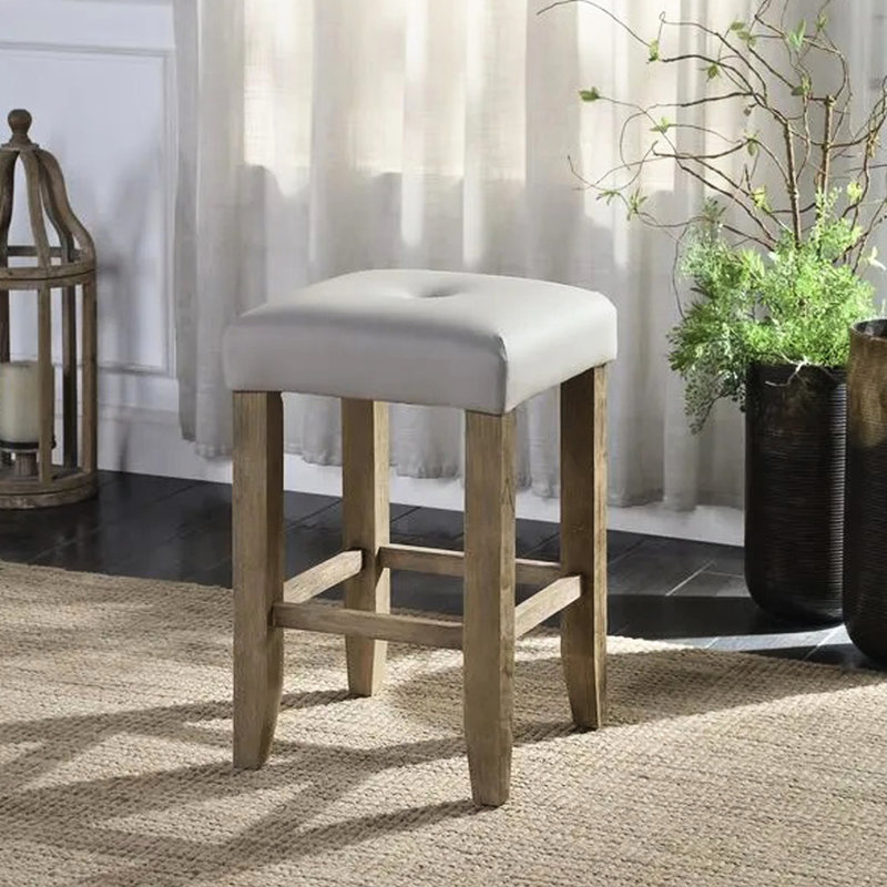 De 2 tabourets à hauteur de comptoir effilés gris et chêne avec coussin de siège rembourré en cuir PU pour un repas décontracté à la maison