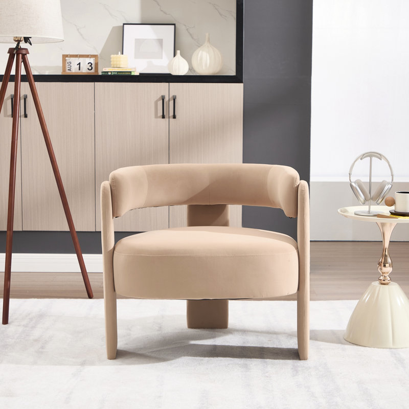 Chaise d'appoint avec pieds en bois robustes, Kaki