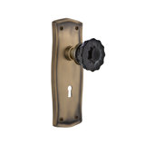 Prairie Plate with Decorative Keyhole and Crystal Black Door Knob