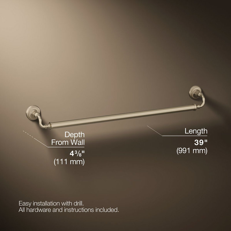Barre d'appui Kohler Artifacts, Bronze brossé vibrant, L 12 po