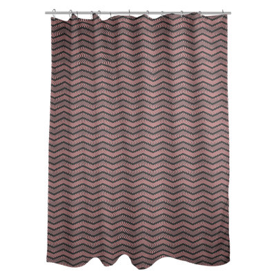Rideau de douche simple à chevrons ondulés