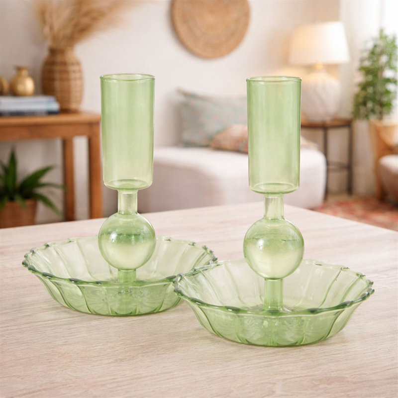 Porte-bougie vert
