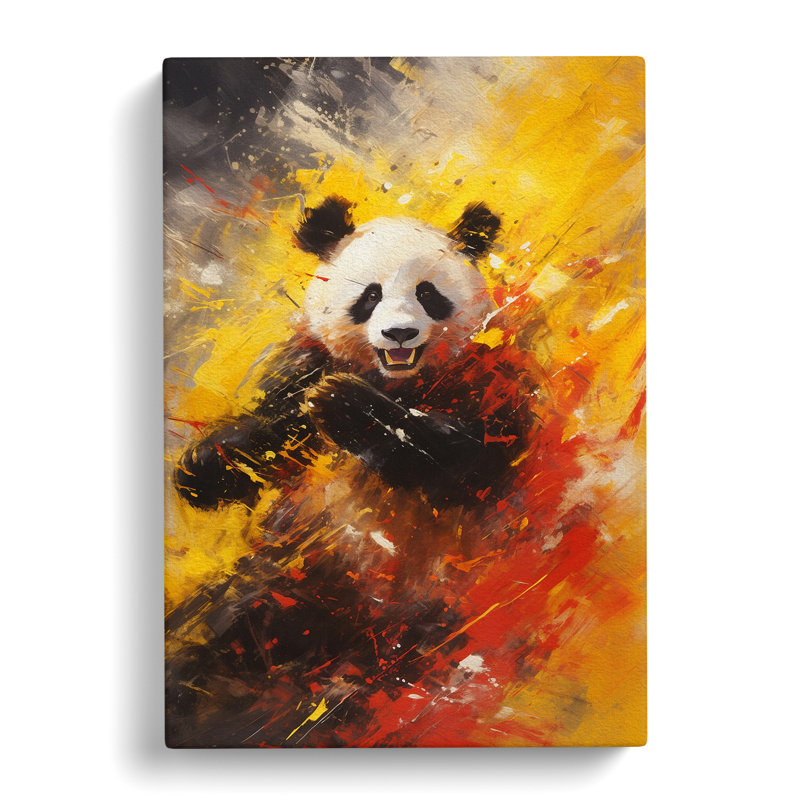 Panda Action Painting - No Frame Print, 60cm H x 40cm W x 3cm D