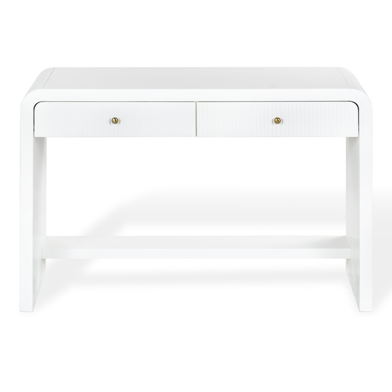 Liabella 2 Drawer Curved Desk, White