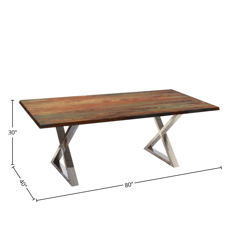 Table de salle à manger Marilea, Argenté / gris / brun