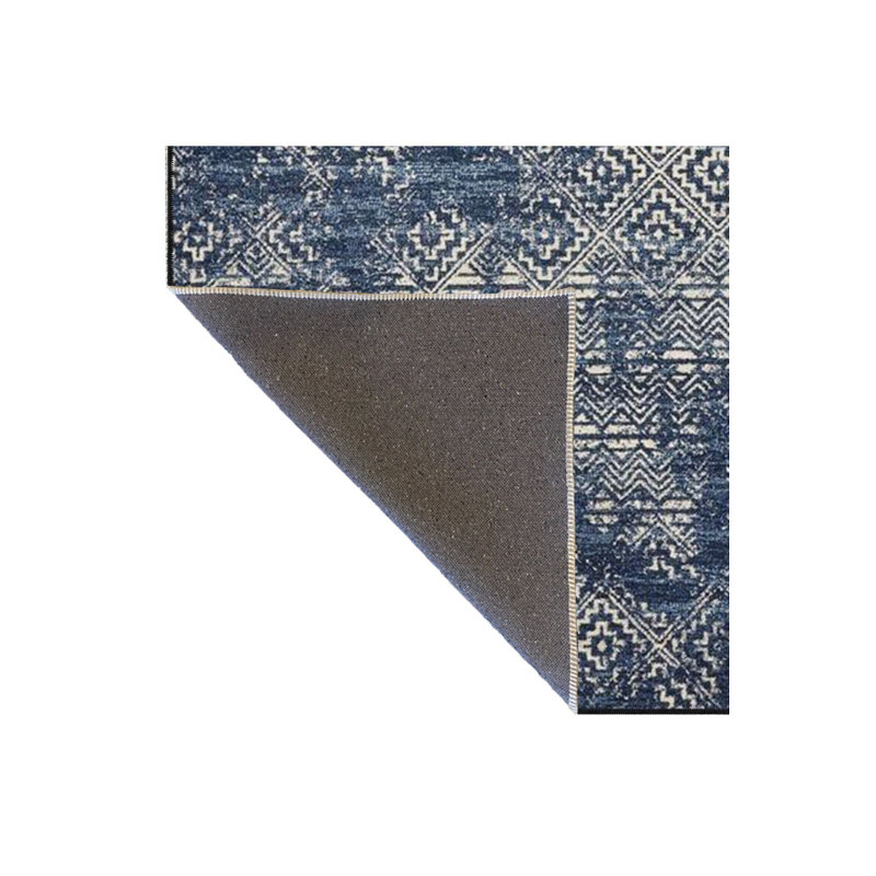 Tapis bleu lavable Ice Ice, Carré 3 pi 3 po