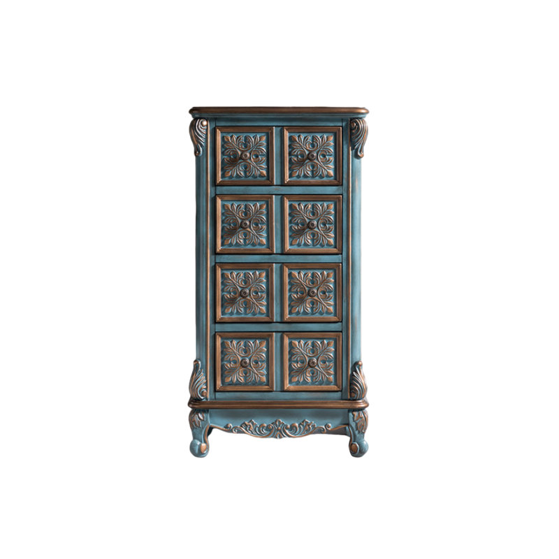 Commode d'appoint vintage grande capacité, Bleu, H 42,5 po x l 22,7 po x P 15,7 po
