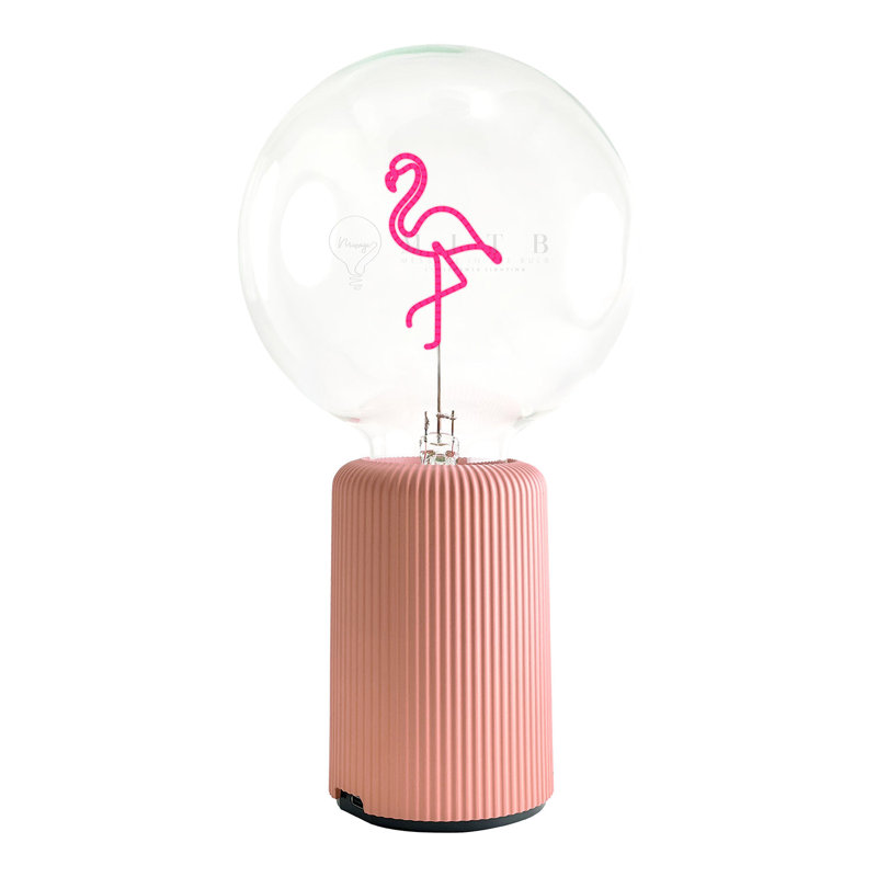 Ampoule FLAMINGO rouge avec base Lampe de table PORTABLE Pop Nomad, Rose, H 19 po x l 4,92 po x P 13 po