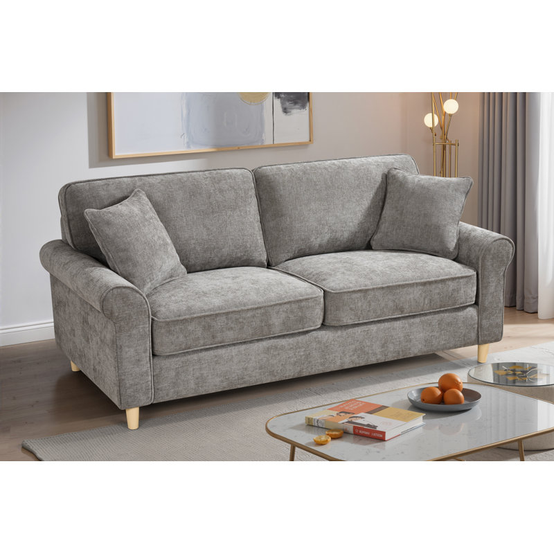 Howland 3 Seater Chenille Sofa, 3, Dark Grey