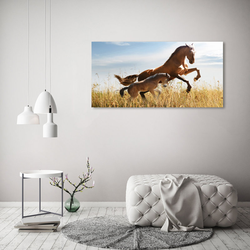 Mare With Foal - Wrapped Canvas Print