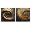 Doré noir intemporel - ensemble de 2 collages carrés abstraits en spirale-101852840-101852841