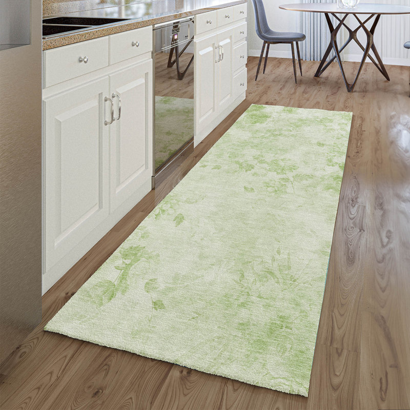 Premium Machine Washable Prisco Aloe Rug, Runner 2'3" x 7'6"