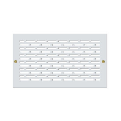Stellar Air White Wall And Ceiling Registers With Brass Screws- 2x10 (Duct Opening) 4x12 Overall Size - Industrial