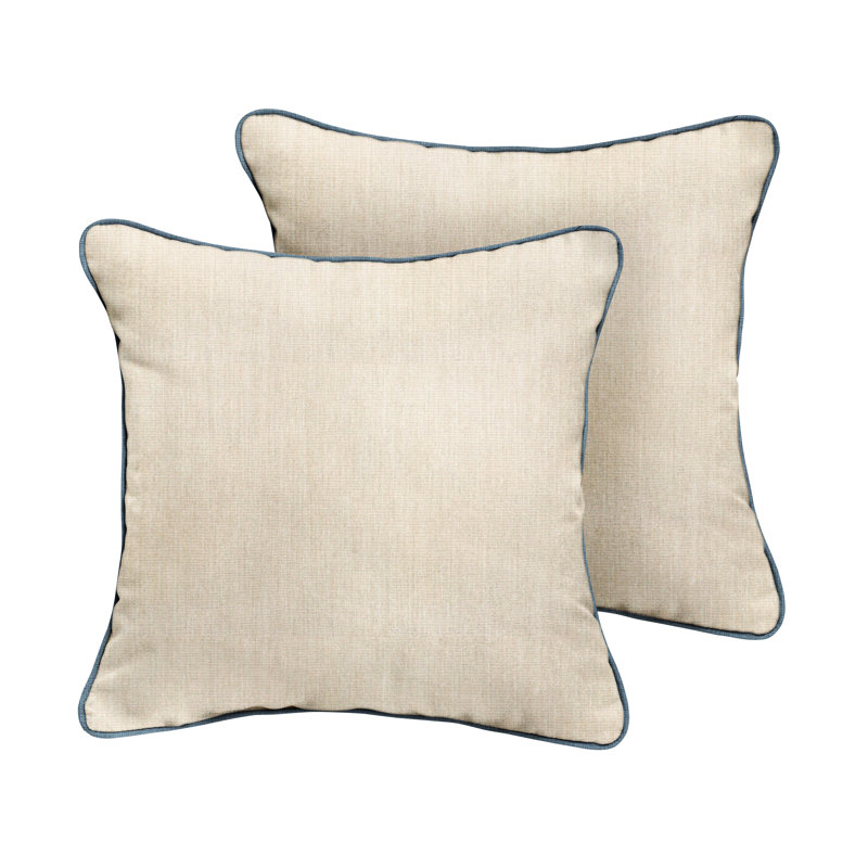 Jaclyn Sunbrella® Outdoor Reversible Throw Pillow, Blue/Pumice, 24" x 24"