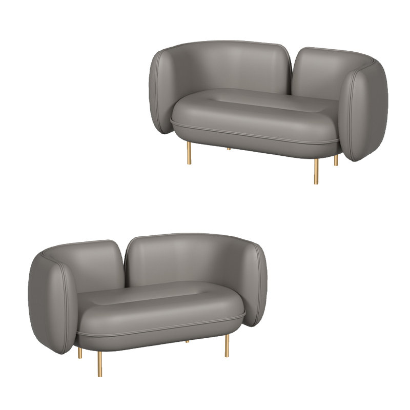 Canapé Inikki Light, Similicuir gris