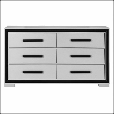 DRESSER ADELAIDE GRIS NOIR avec tiroirs spacieux et design moderne et élégant pour les chambres contemporaines