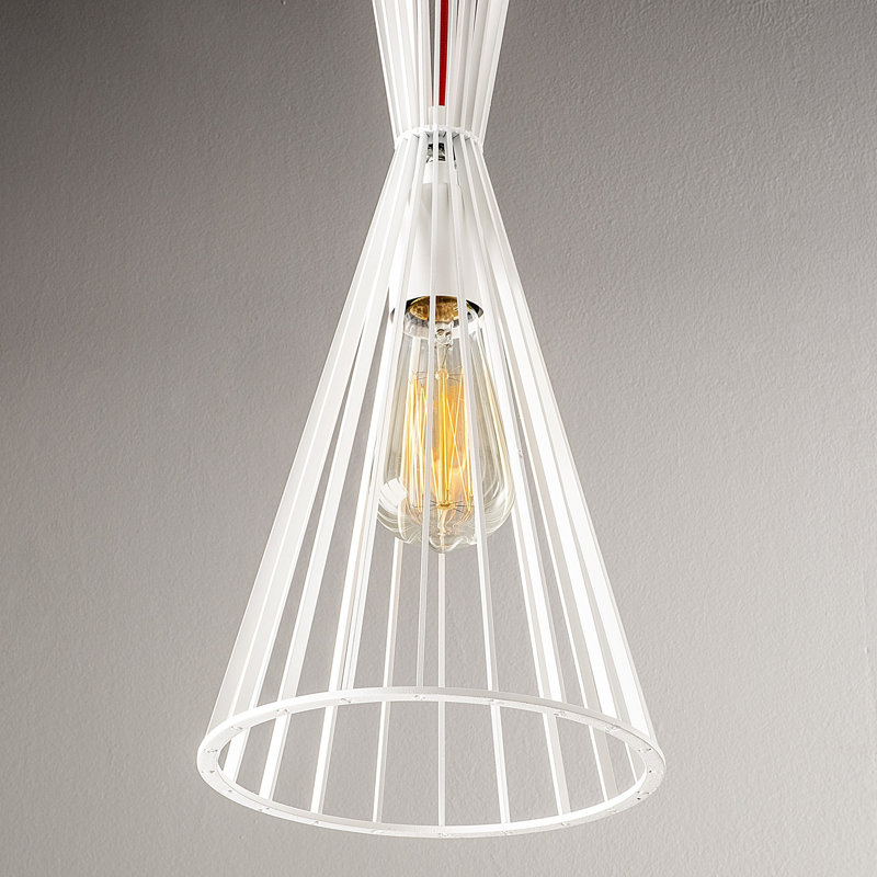 Luminaire suspendu géométrique unique et remarquable 1 lumière Follis, Blanc, Blanc