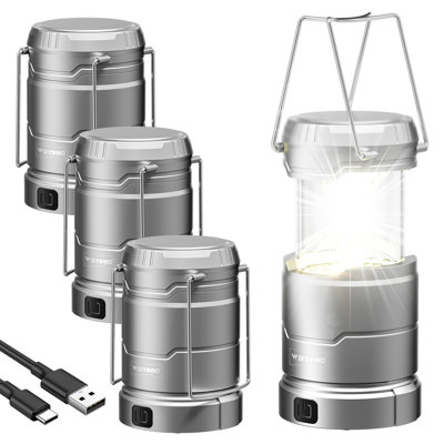 Camping Lanterns Camping Accessories Usb Rechargeable Lantern - Dimmable & 3 Color Modes, Powered Lantern, Collapsible, Water Resistant Lantern Flashlight For Emergency, 