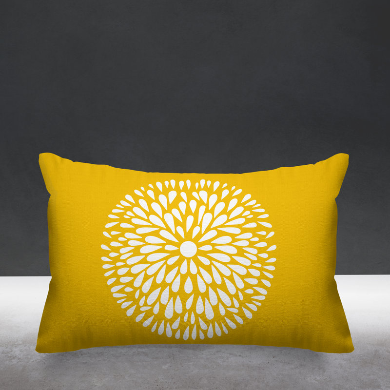 Coussin Pheobe, 14 po x 20 po, Jaune, Rectangle