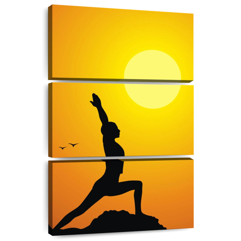 Yoga coucher de soleil, H 38 po x l 24 po