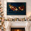 Art mural sur toile rouge et or, casse-noisette avec décorations de Noël-1048349985