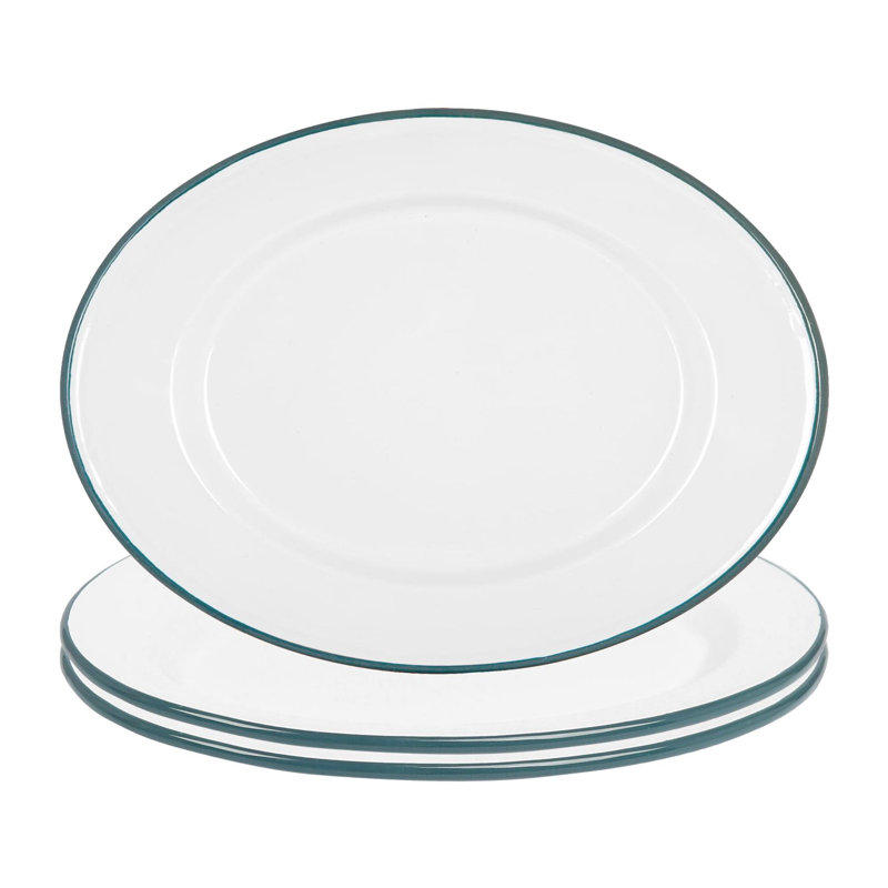 Argon Tableware Enamel Platter, Green