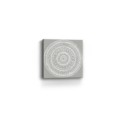 «Boho White Mandala», impression murale sans cadre