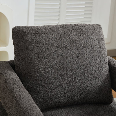 Modern Rotating Arm Chair With Open Back,360 Degree Rotation, Lounge Club Chair With Removable Back Cushion