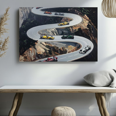 Canvas Formula 1 Aerial Track Abstract Racing Strategy Wall Art Ready To Hang Gallery Wrapped Home Decor Modern Design Premium Quality