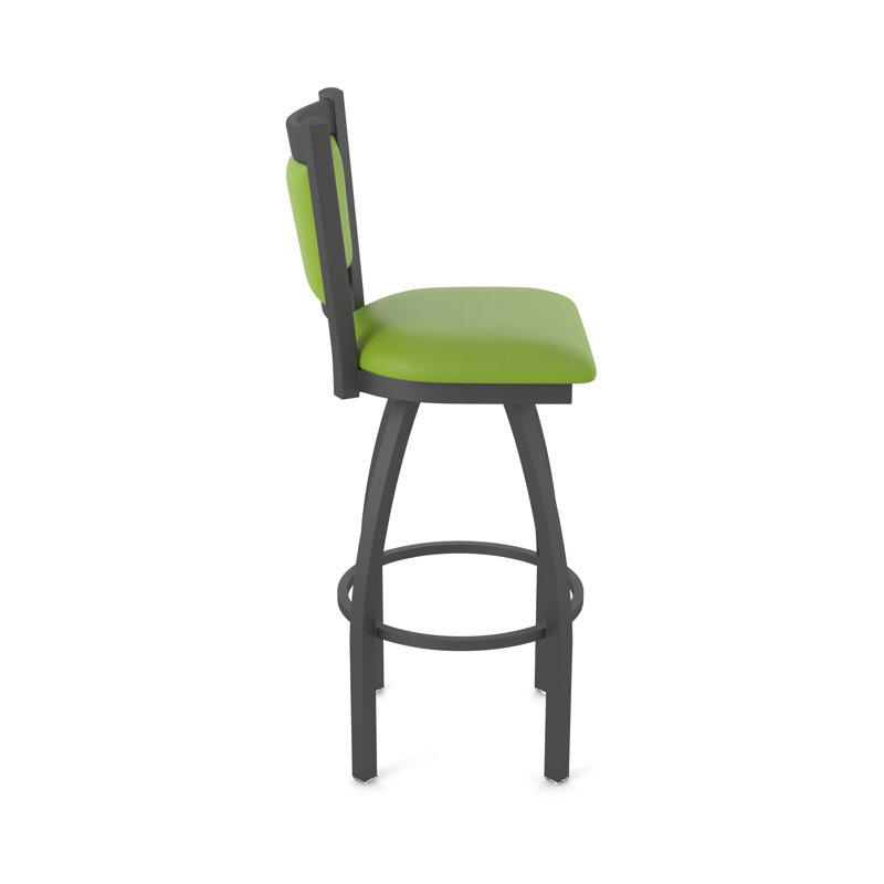 Tabouret pivotant Hadleigh, Étain, Tabouret de bar (siège d'une hauteur de 36 po), Vinyle - vert kiwi Canter