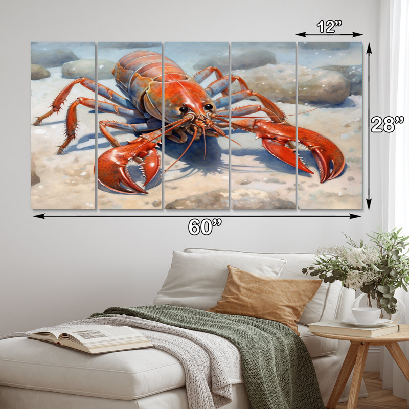 Ensemble de salon art mural en métal Freshwater Crayfish II - Animaux