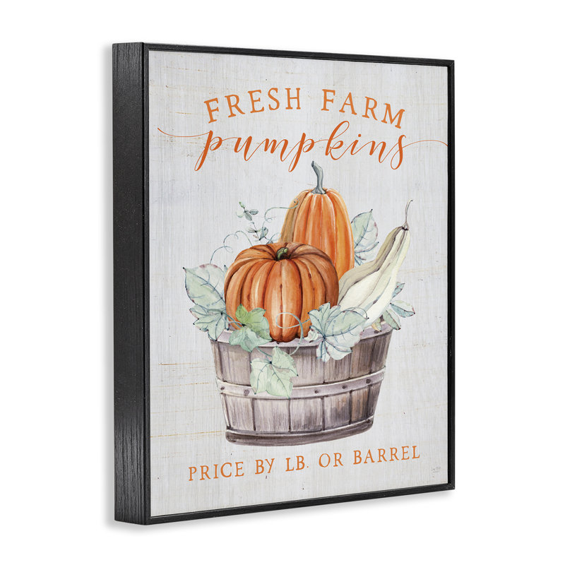 Fresh Farm Pumpkins & Gourds, estampe numérique, design by Lux + Me Designs, H 14 po x l 11 po, Giclée encadrée noir minuit