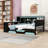 Wood Daybed with 3 Drawers, Desk, Lights, Shelves and Charging Station-1200264585-1200264589