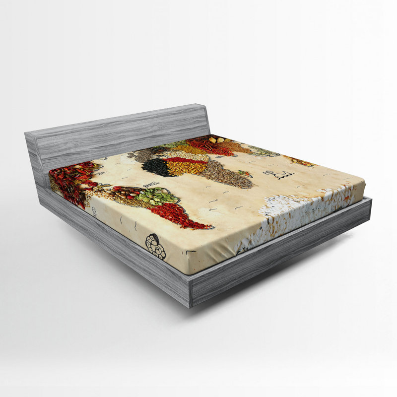 Bâche ajustée World Map, Drap-housse de taille double