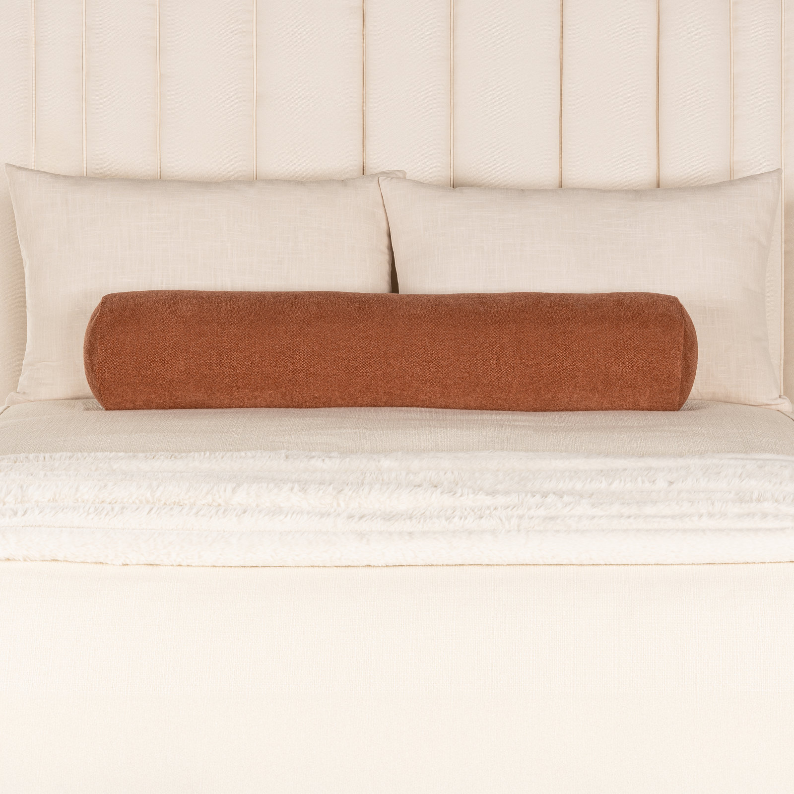 Cascade Throw Pillow, Bolster 8" H x 39" W, Orange