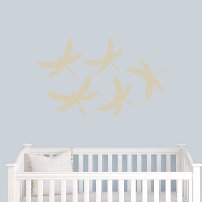 Décalcomanie murale libellules, Beige