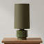 Lampe de table en grès Verdant avec abat-jour en lin